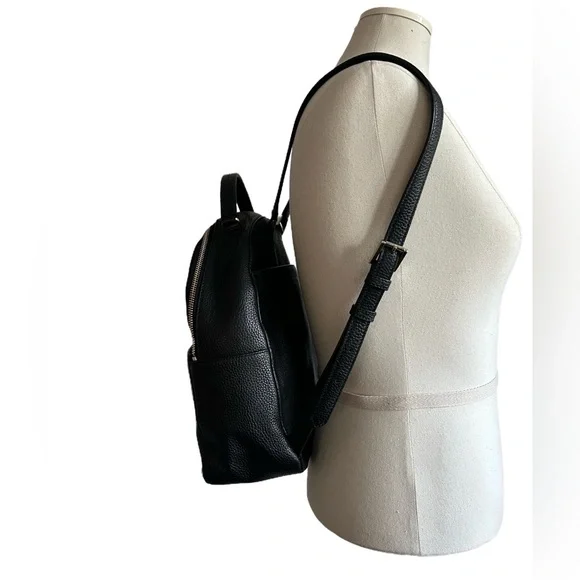 Black Kate Spade New York Pebbled Leather Polly Medium Backpack - Picture 3 of 5